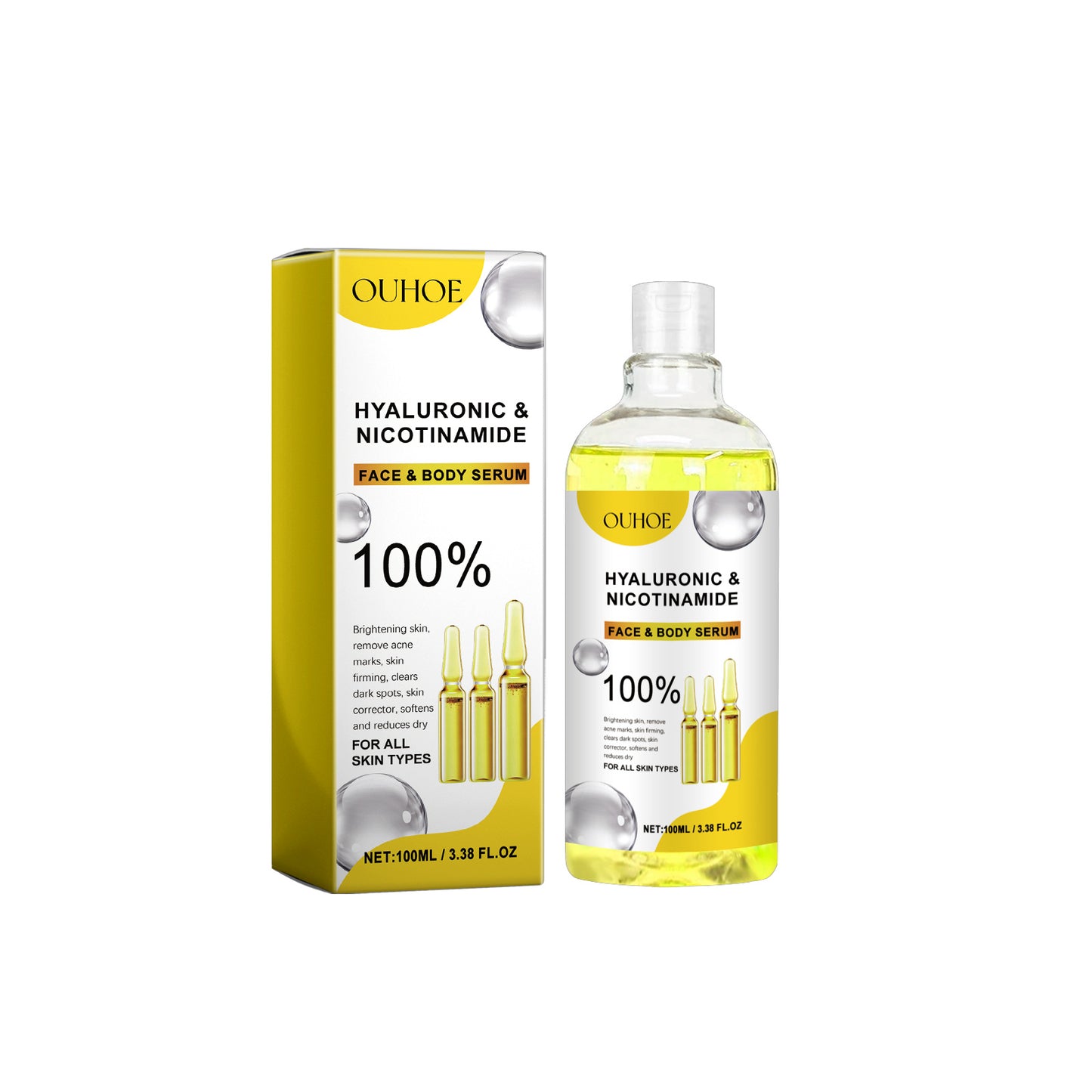Hydrating & Brightening Serum with Hyaluronic Acid, Collagen, Niacinamide & Tea Extract